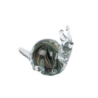 Sochařská hlemýžď ​​Brown Green Glass 12,5x6,5x9,5 cm