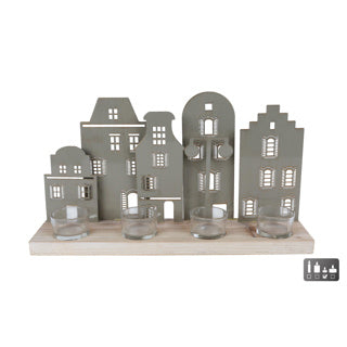 Tealight Holder Street 38x8,5x20cm