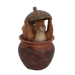 Sculpture Squirrel Brown 2 Assorti 11.5x10.3x17cm