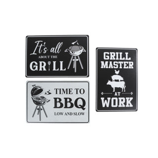 Wandbord bbq grill 3 assorti metaal 20x30x0,02cm