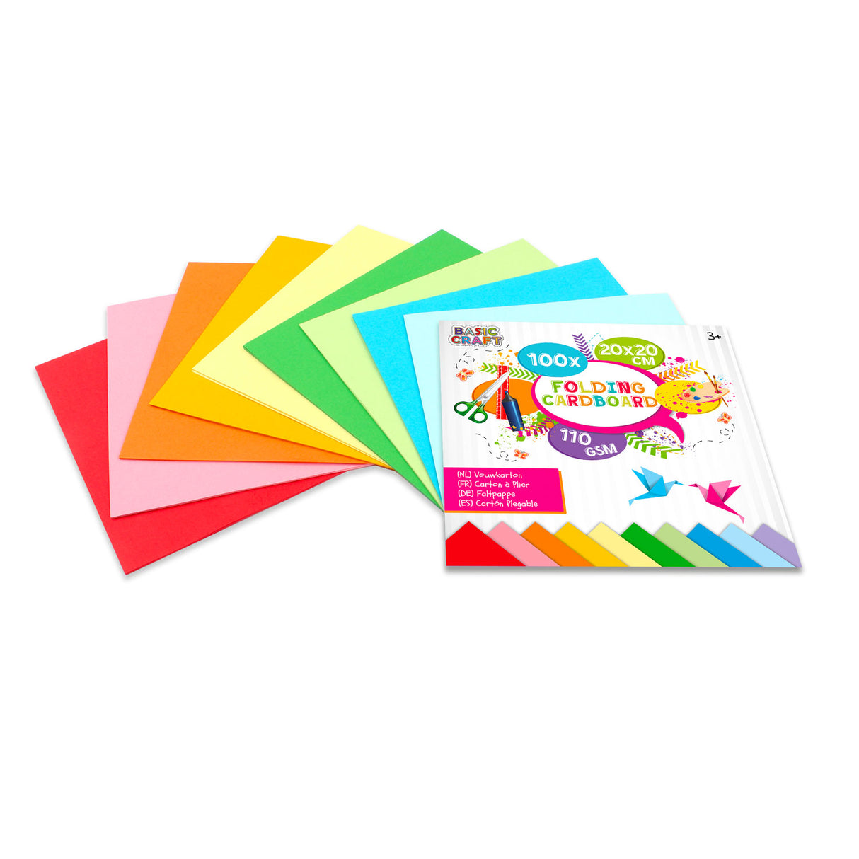 Feuilles pliantes robustes, 20x20 cm, 50e.