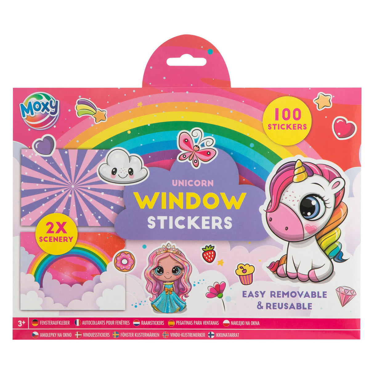 Creative craft group raamstickers met 2 sticker scenes - eenhoorn, 100st.