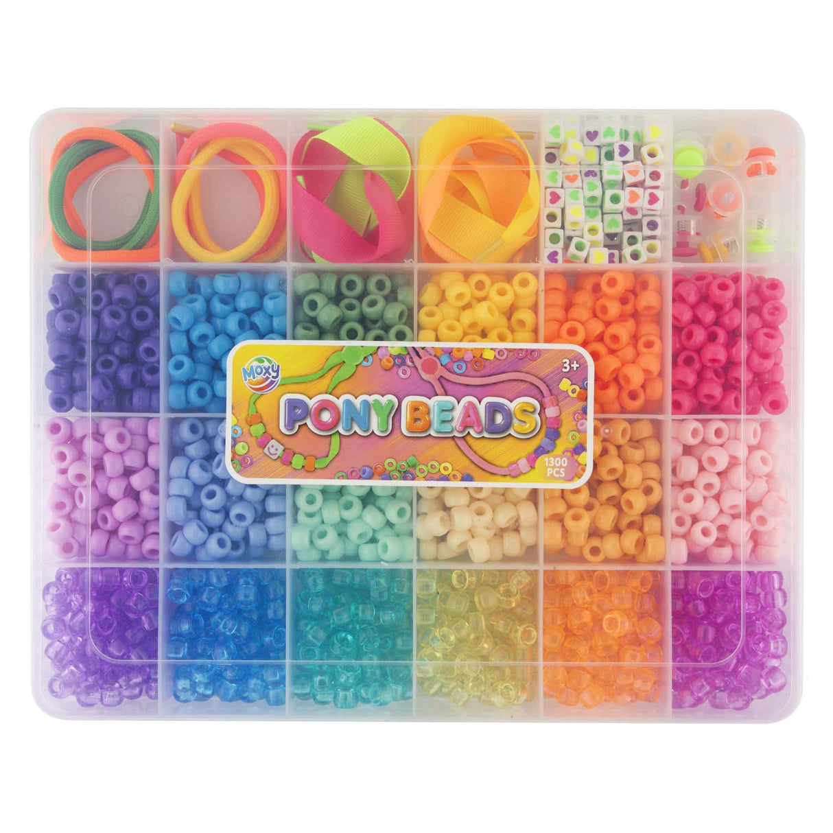 Creative Craft Group Pony Beads Accessoires en boîte de rangement, 18 couleurs