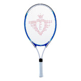 Racket de tennis avec couverture et 2 balles bleues