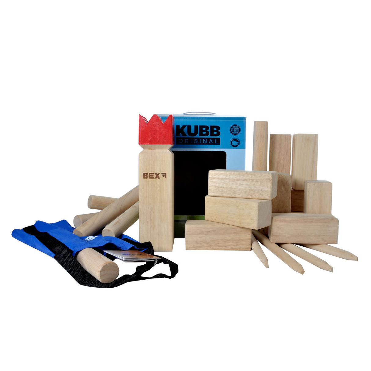 KUBB Original Rubberhout z rdečim kraljem