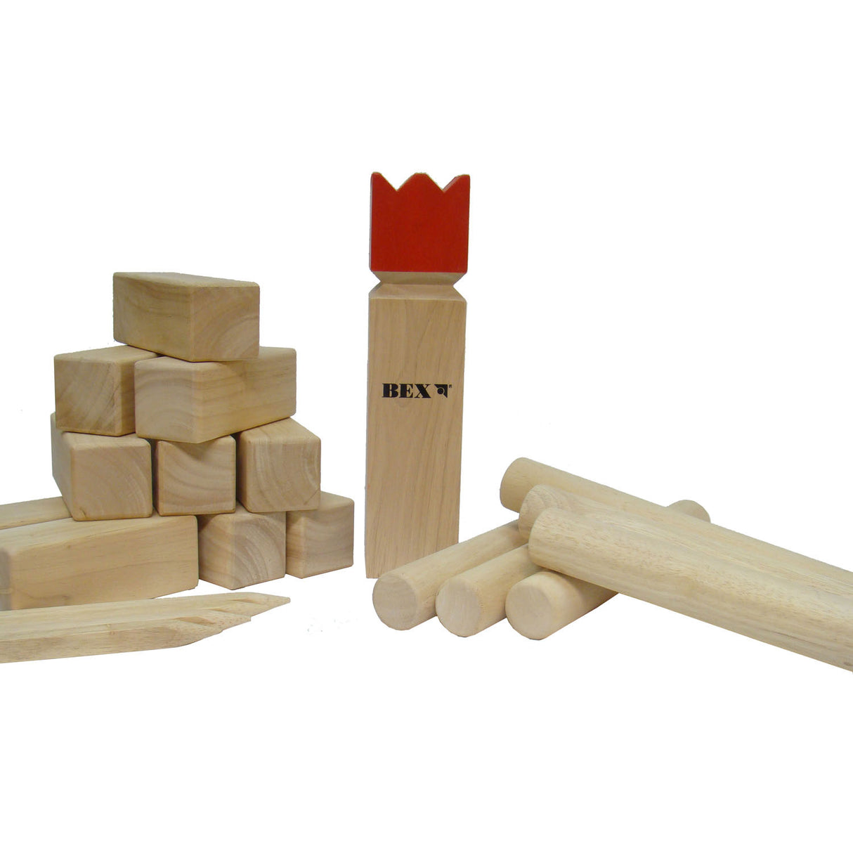 KUBB Original Rubberhout z rdečim kraljem