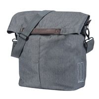 Basil City Shopper - FietShopper, Grey Melee, 14-16L, veganski leder, zložljivo zadrževanje vode, odsev