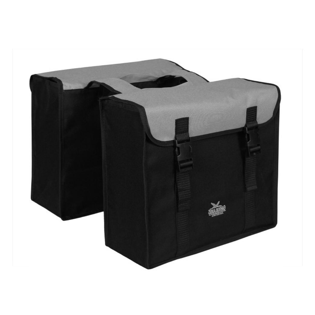 Doppia borsa della Groenlandia, grigio nero. Dimensioni 38x34x13cm. Contenuto totale 35L