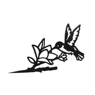 Boomsteker kolibri zwart metaal 36x0,05x21 cm