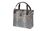 Basilikum elegance fietshopper, grønt kæledyr, vand tilbageholdelse foldning, poltered hånd skulderstropper, 20-26L, taupe