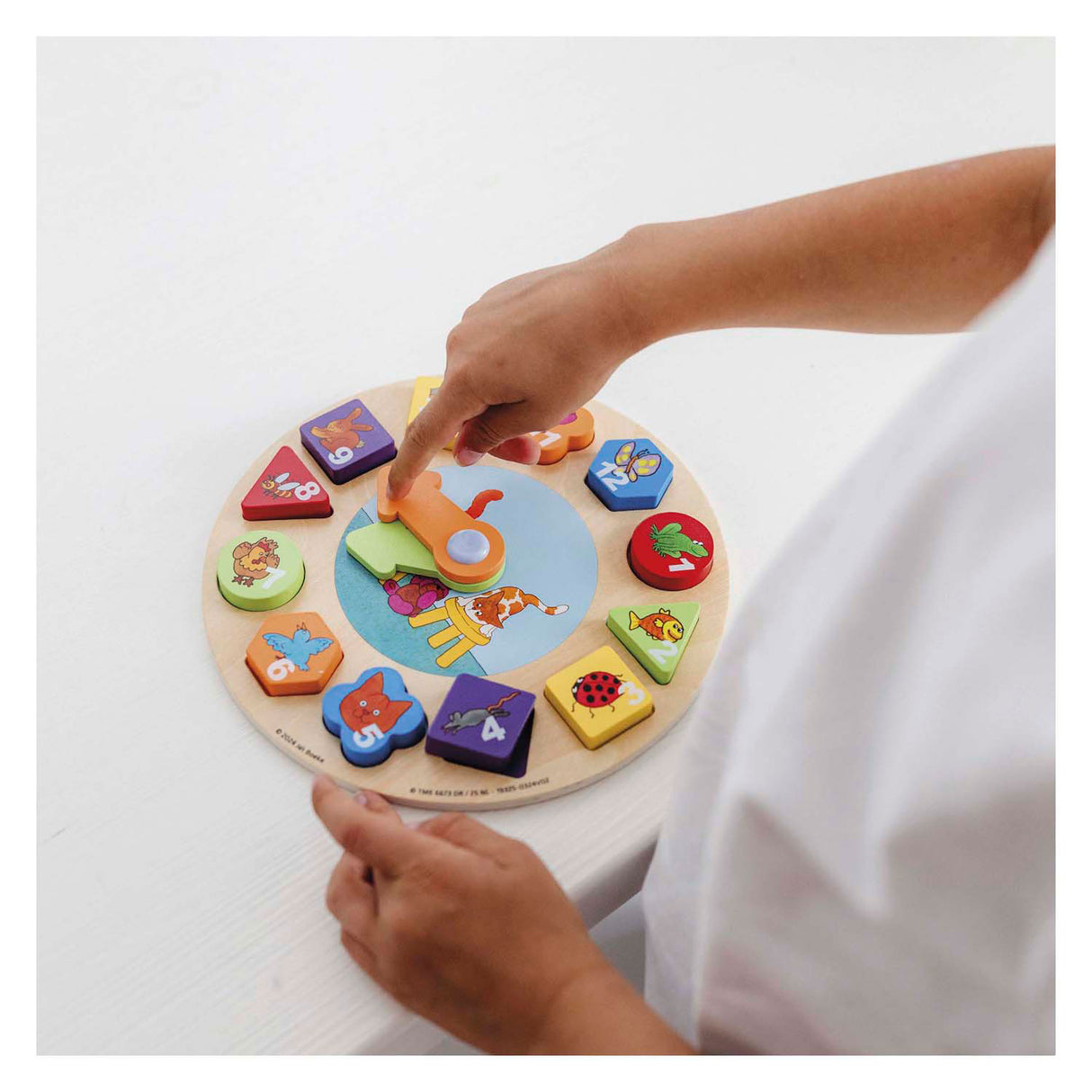 Bambolino Toys Dikkie Dik Wooden Learning Clock, 12dlg.