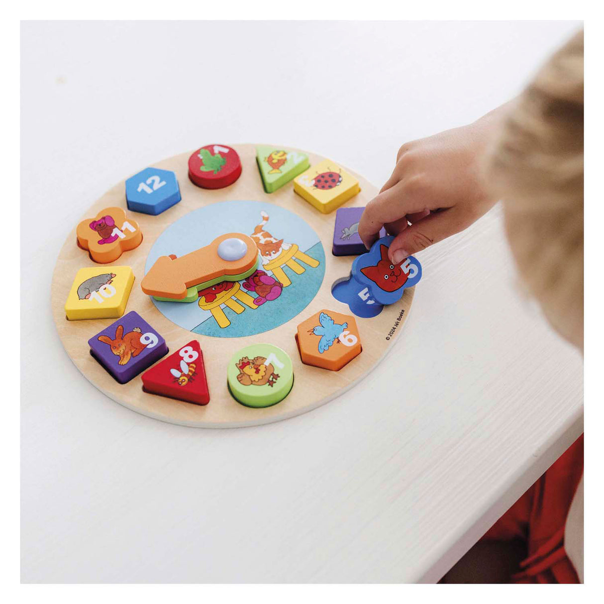 Bambolino Toys Dikkie Dik Wooden Learning Clock, 12dlg.