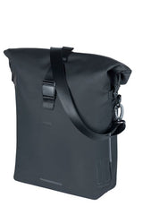 Basil Soho Mik Side Bicycle skuldertaske - sort, vandtæt, PU, ​​Nordlicht LED, 17L