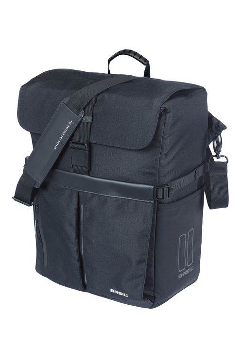 Basil Bolso de hombro para bicicletas Movimiento Mik Ganchs Negro con casco Bak | 15l