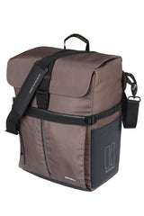 Basil Bicycle Shoulder bag Move Mik Hooks Brown with Helmet Bak | 15L