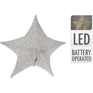 Other brands Christmas star made of fabric with 30 LEDs 50 cm color silver