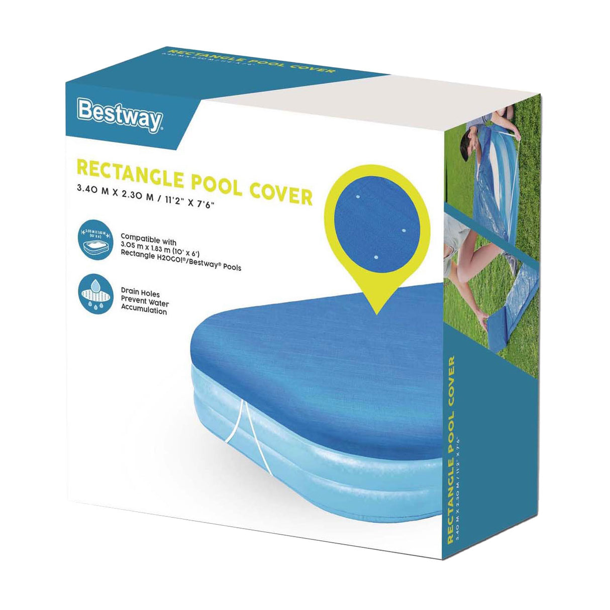 Bestway Family Pool Cover Cover Prostokąt, 305 cm