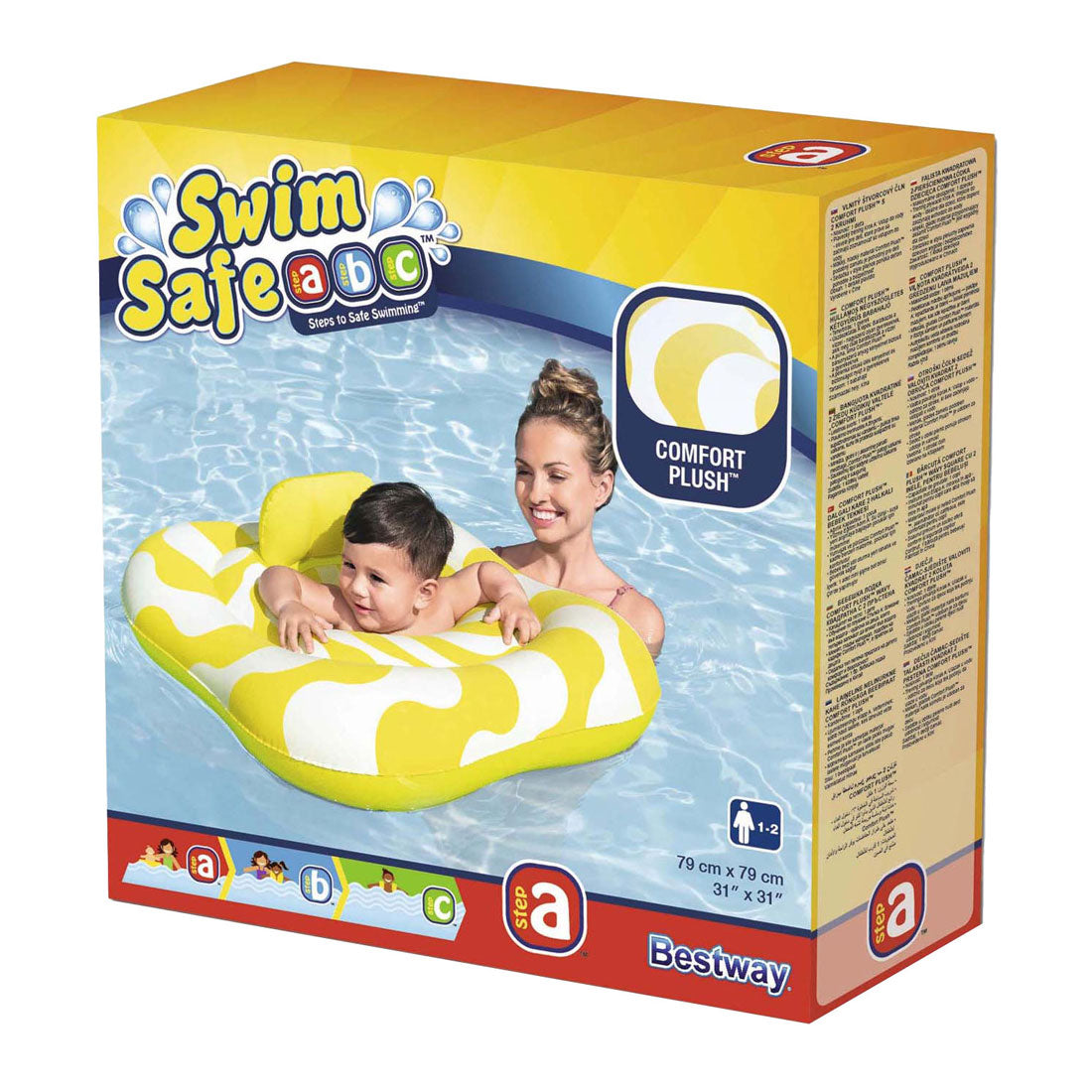 Bestway swimming seat comfort plush wavy square, 1-2 years