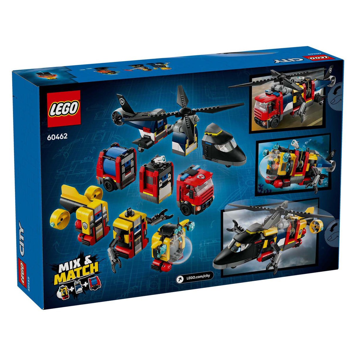 Lego City 60462 Helicopter, hasičský vůz a předložení remixu