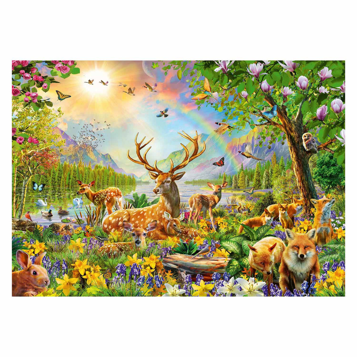 RAVENSBURGER - Puzzle Beautiful Deer družina 200 kosov xxl