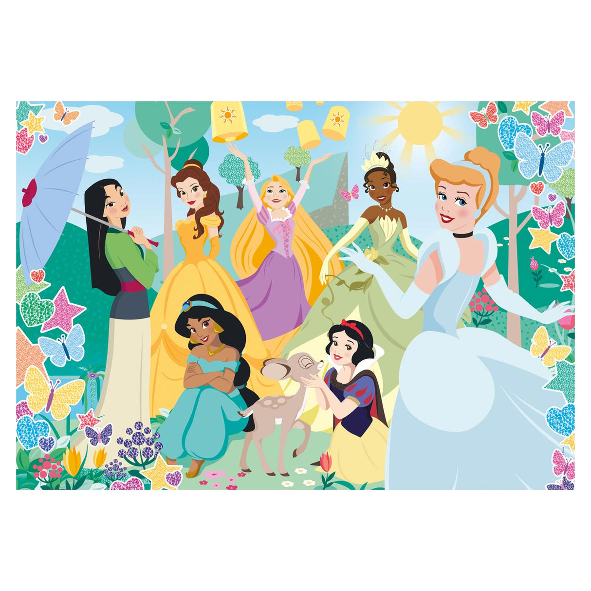 Cleemononi Glitter Puzzle Disney Prinzessin, 104ST.