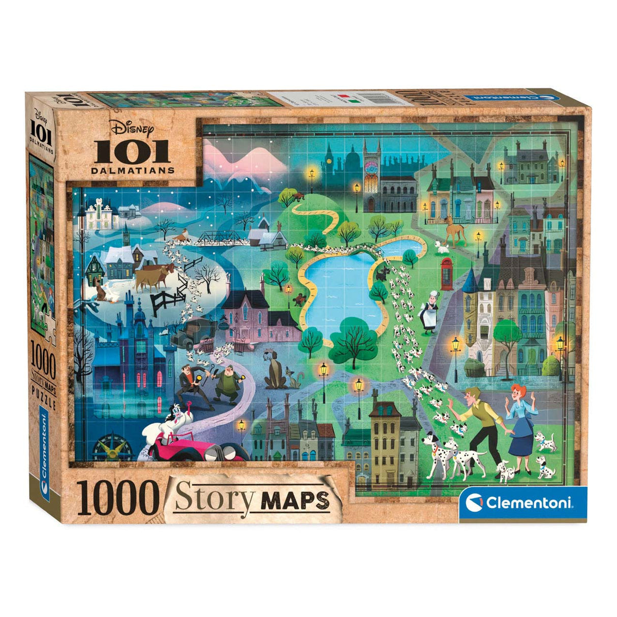 Clementoni World Map Puzzle 101 Dálmatas, 1000.