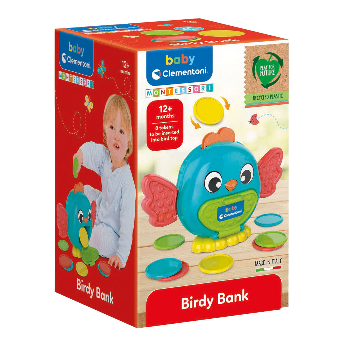 Clemtoni Puppelchen Vogel Bank mat Mënzen, 9dlg.