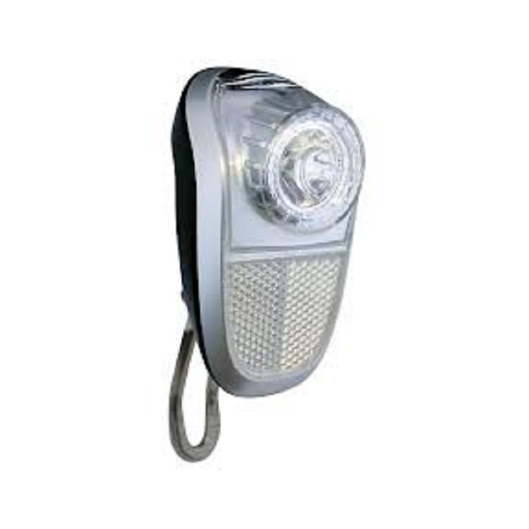 Union LED headlight mobile silver black. Hub dynamo (workshop packaging)