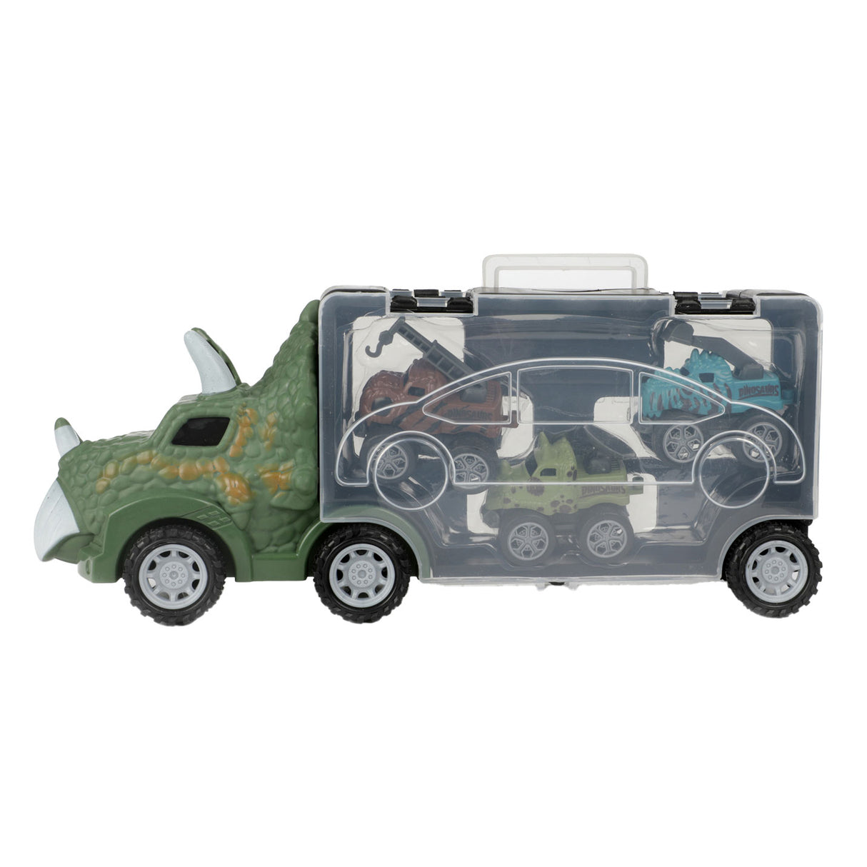 World of Dinosaurs Dinotruck med 3 tilbagetrækkelige biler