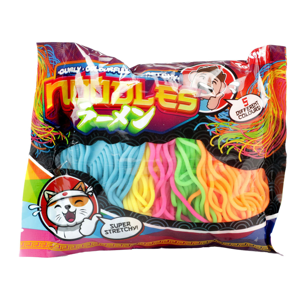 Toi-Toys Fun Noodles Curly Super Stretchable Fidget, 5st.