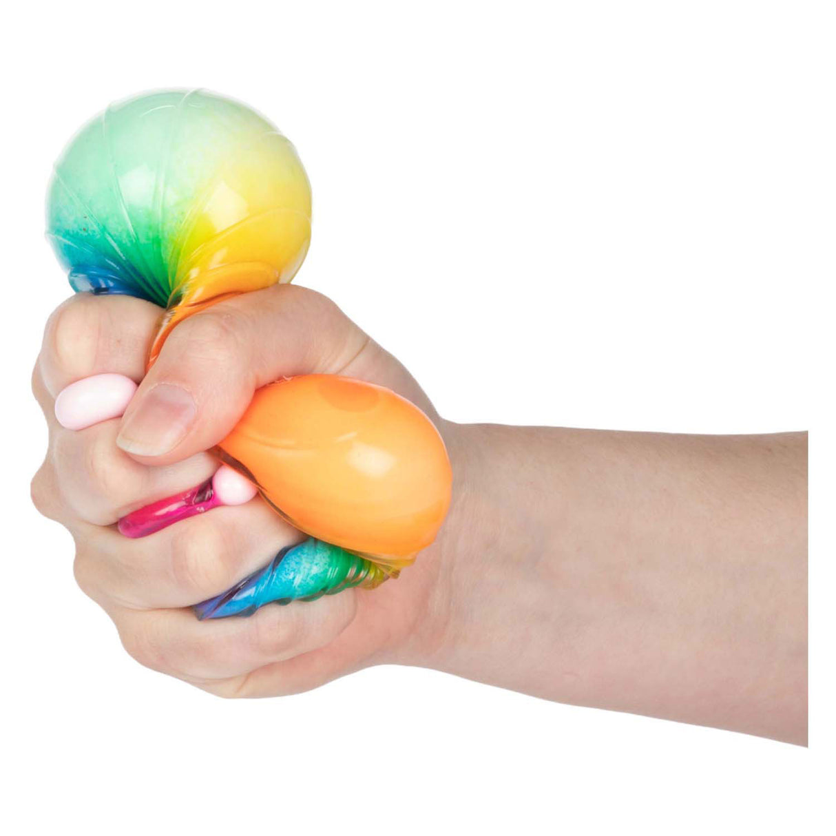 Toi-toys fun textuurknijpbal regenboog ribbels foam, 7cm