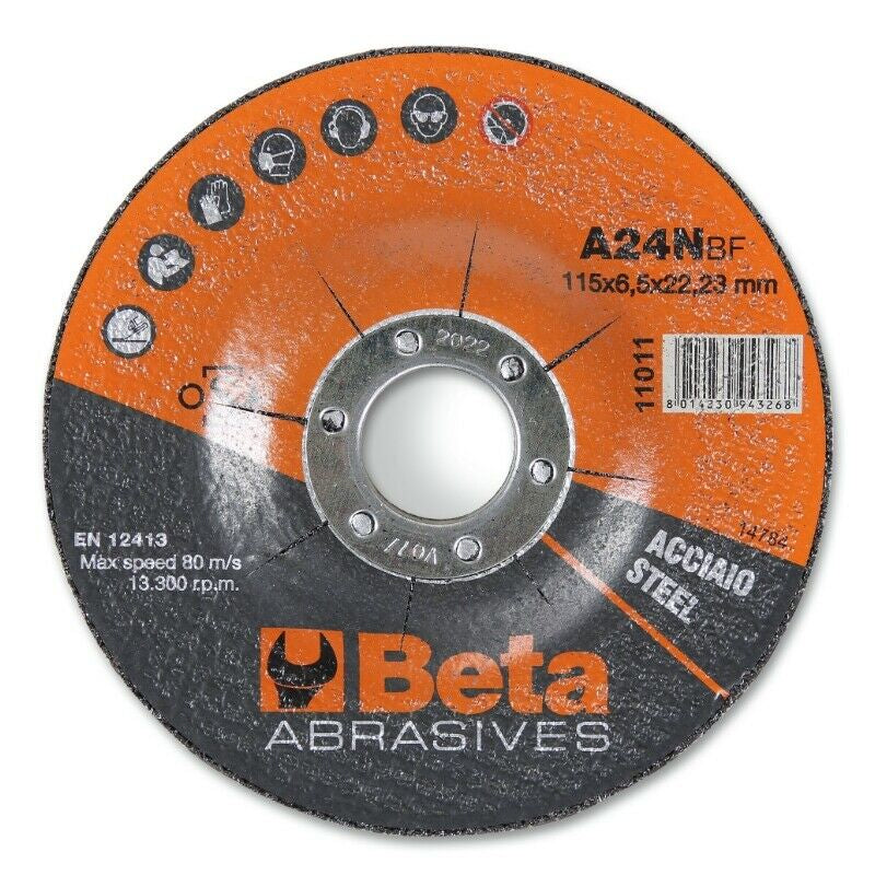 Beta Brems -Braads Tools Ø125 mm fir Stol mat weideren Zentrum (10 Stécker)