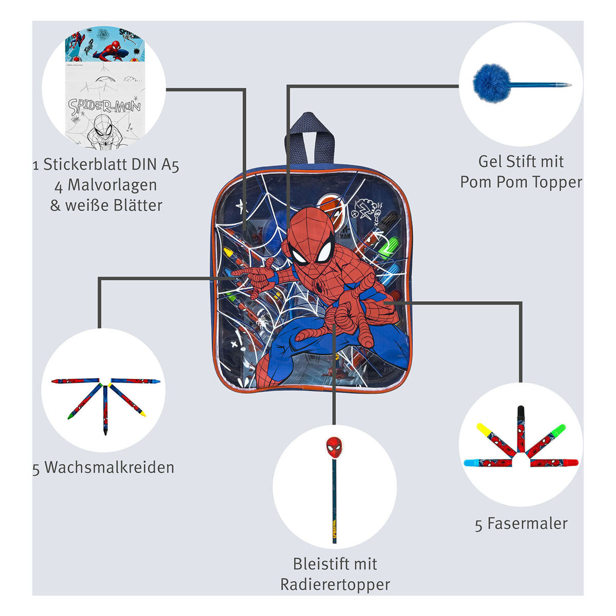 Undercover Color Set Spiderman v batohu