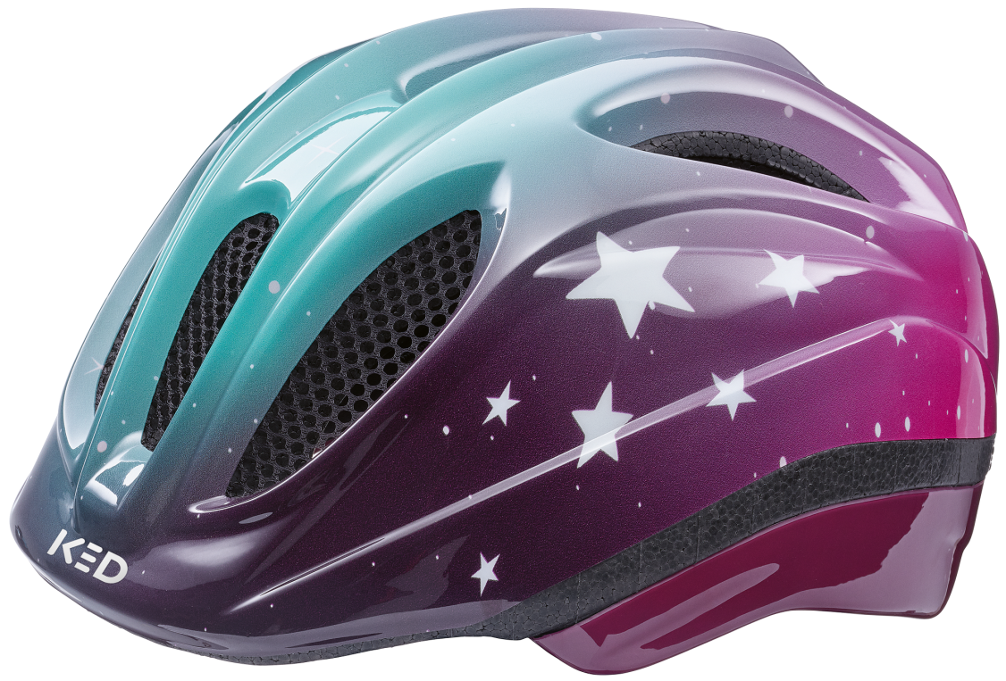 KED sykkelhjelm Meggy II Trend M (52-58 cm) stjerner Pink Aqua blank
