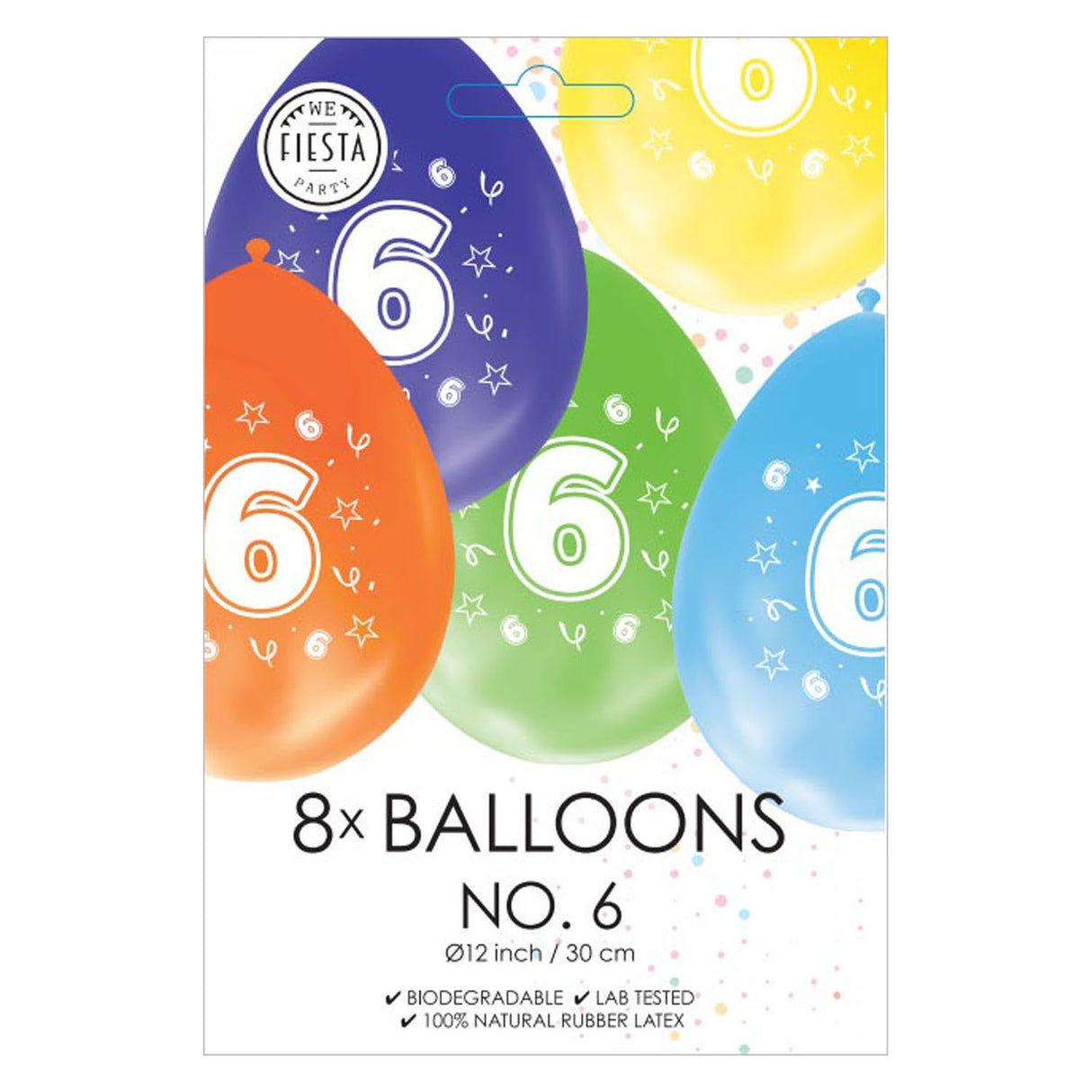 Ballonger 2-sidig trykt nummer 6, 8.
