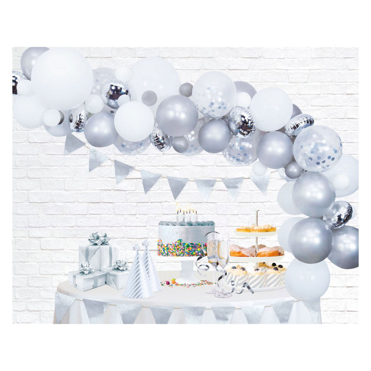 Balloons Bow Set Silver