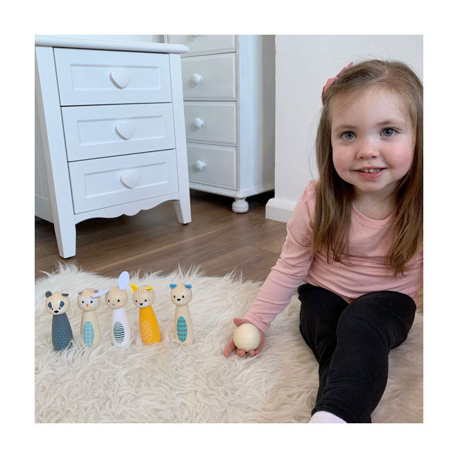 Bigjigs wooden cone game animal figures