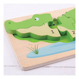 Bigjigs Crocodile de puzzle en bois en bois, 10e.