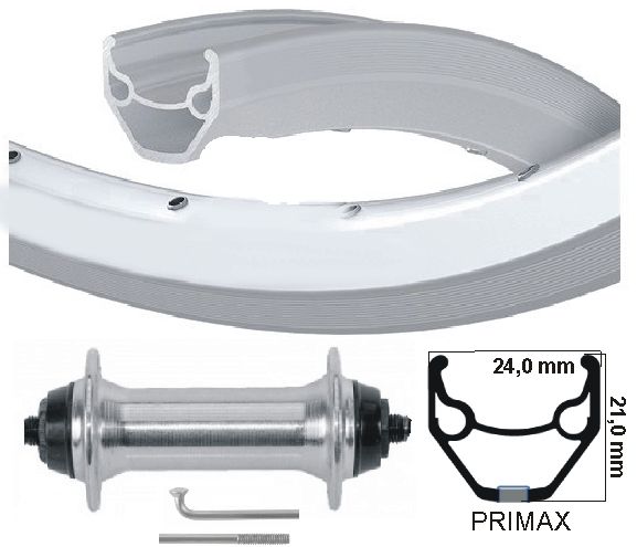 KGS forhjul 28 tommer (622) RIM Mach-1 ER-10 sølvfeil HUB