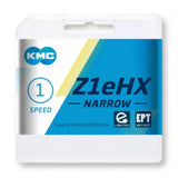 KMC Z1EHX Úzká Ept Extra Long 128 Schakels E -bike Lock - 7,8 mm pin - tmavý stříbro