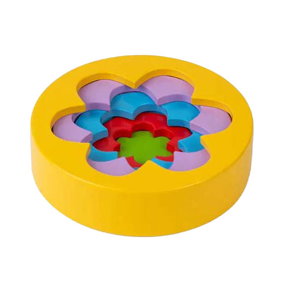 Bigjigs Wooden Flower Tower, 5dlg.
