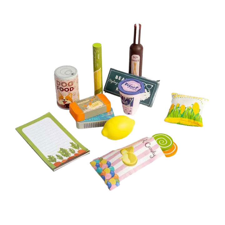 Bigjigs wooden shopping play set, 17dlg.