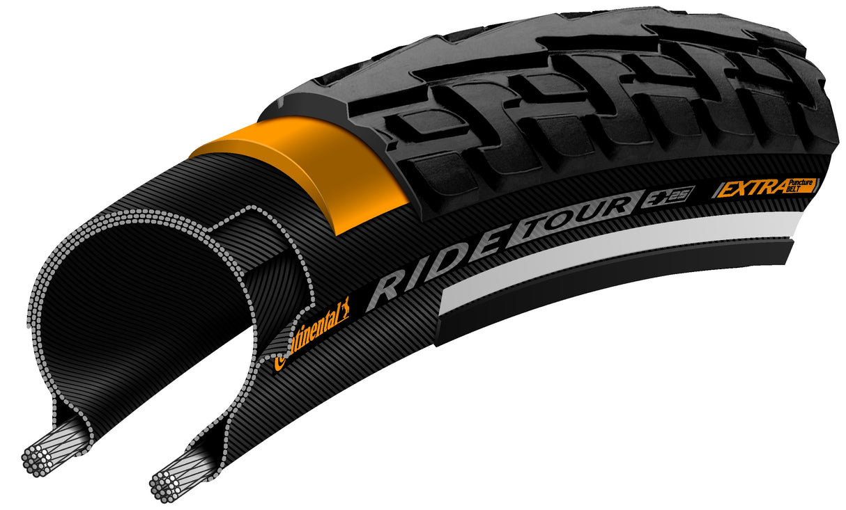 Continental Tire Ride Tour 32-622 (28x15 8x11 4) Sort refleksion