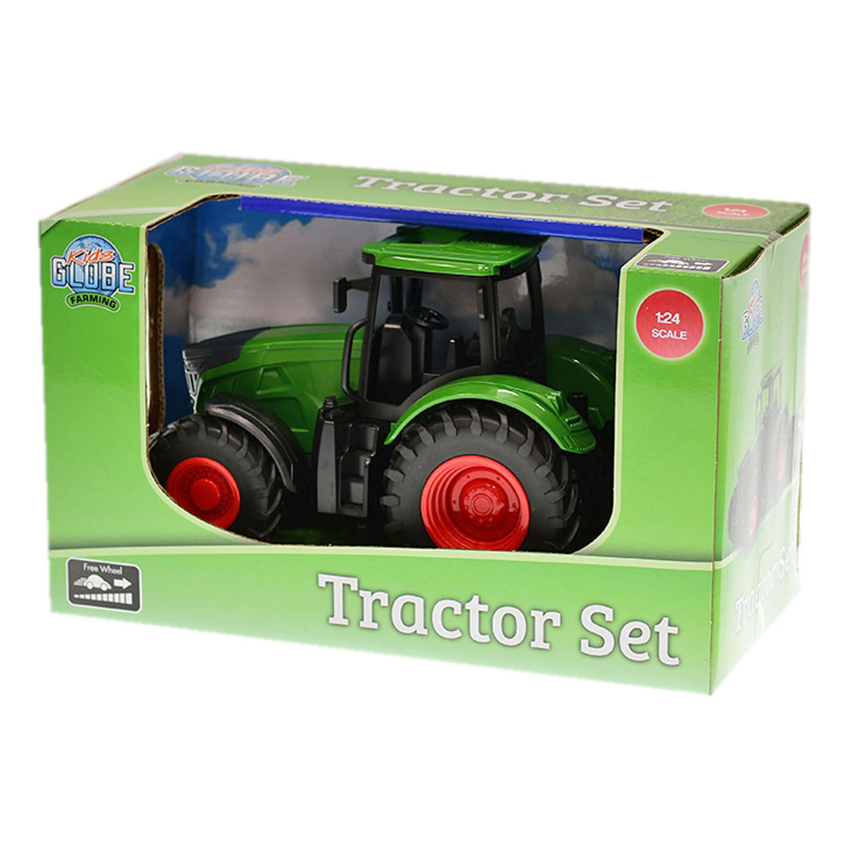 Traktor dětí glóbus s naklápěcí krabicí - zelená