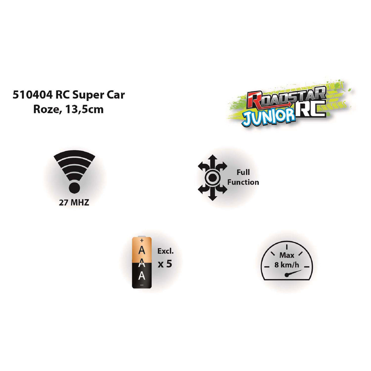 RC Stereable Auto Roadstar Pink 27MHz, 13,5 cm