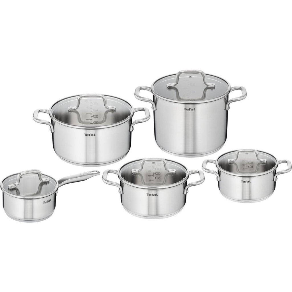 Tefal pentole tefal virtuoso set in acciaio inossidabile a 10 pezzi