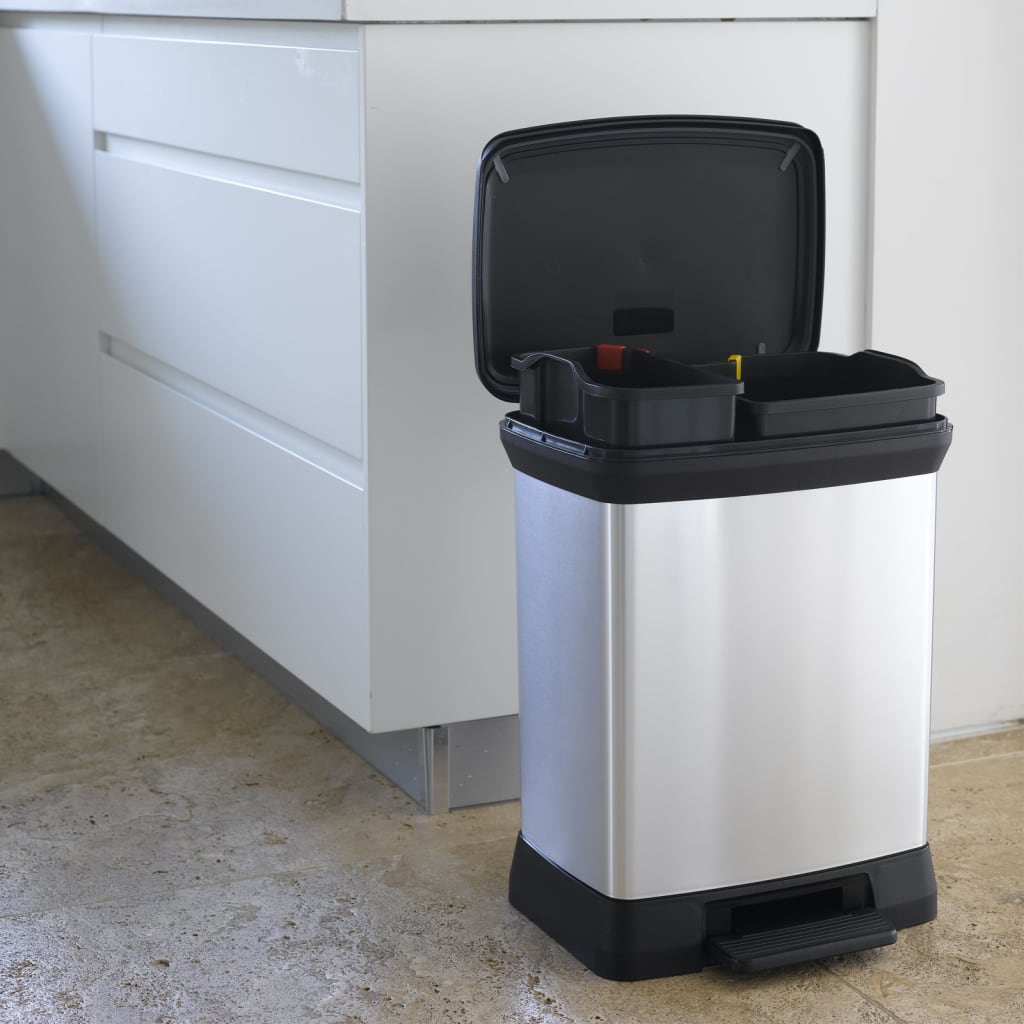 Curver Pedal bin deco duo 10+18 l stříbrné barvy