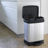 Curver Pedal bin deco duo 10+18 l stříbrné barvy
