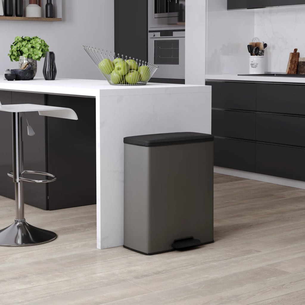 Curver Pedal Bin Deco Rectangular 65 L chlazení šedé