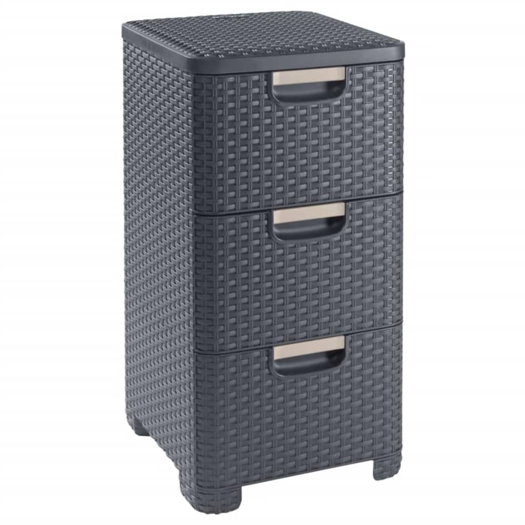 Curver Cofón de cajones Estilo 3x14 L Antracita -Coled